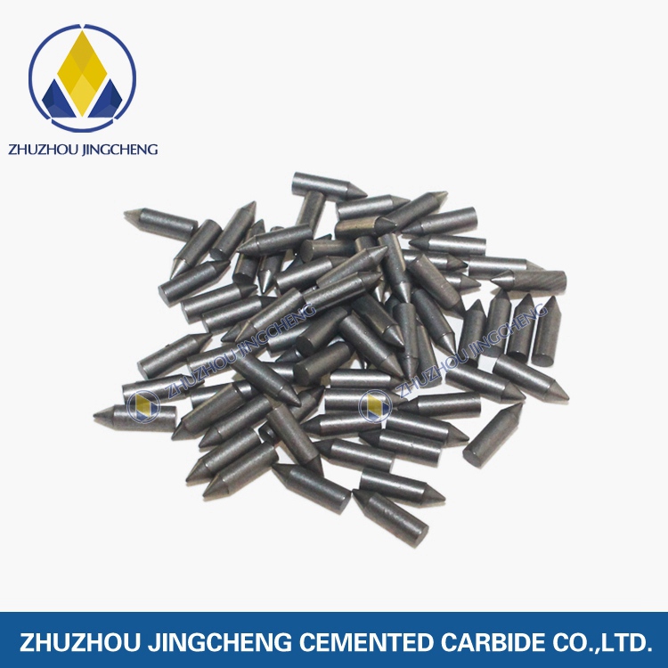 Tungsten carbide cusp material antiskid stud pins